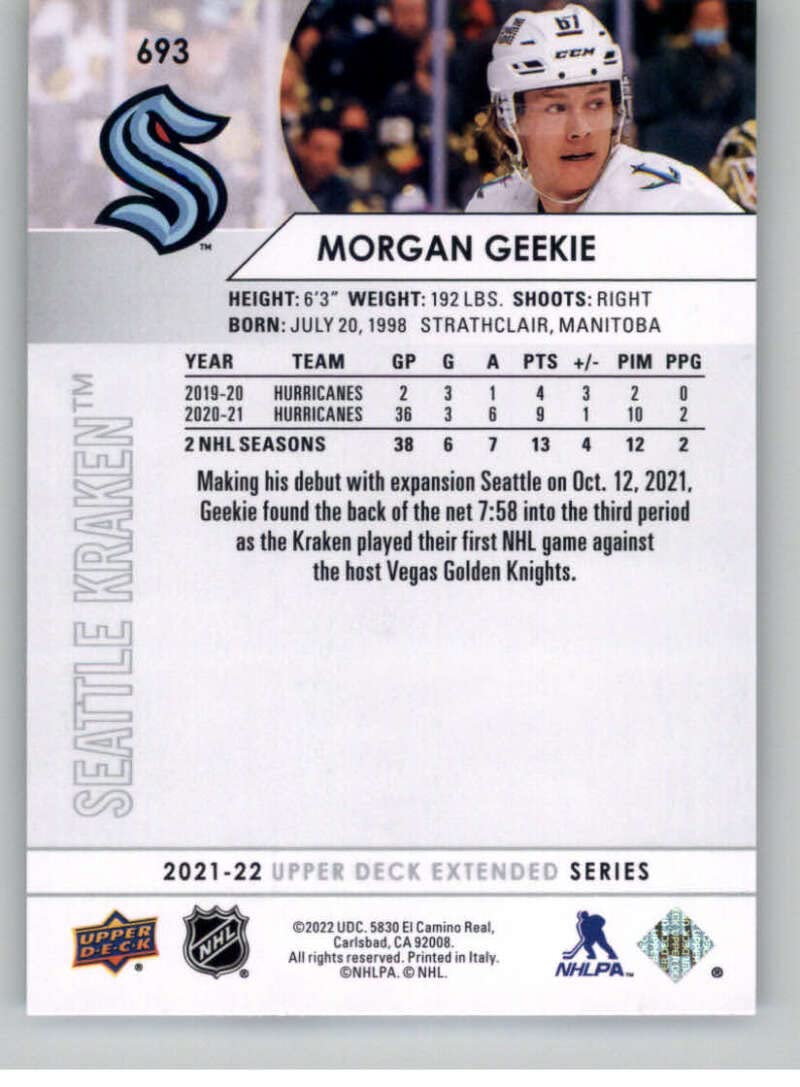 Amazon.com: 2021-22 Upper Deck Extended #693 Morgan Geekie Seattle